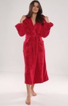 Puchaty długi szlafrok z kapturem De Lafense 807 - Luna II De lafence