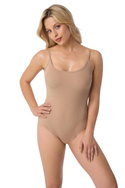 Bawełniane body damskie na ramiączkach Babell Tia w kolorze beżowym