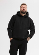 Sportowa bluza męska z kapturem DK-K-B14 męska - czarny bawełna gruba - Dkaren