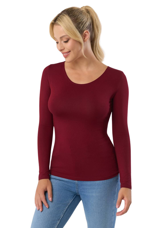 Bluzka damska Babell MANATI na długi rękaw BORDO