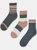Skarpety damskie z wełną mix 6 par SB 139 tonacja szaro- różowa - Noviti