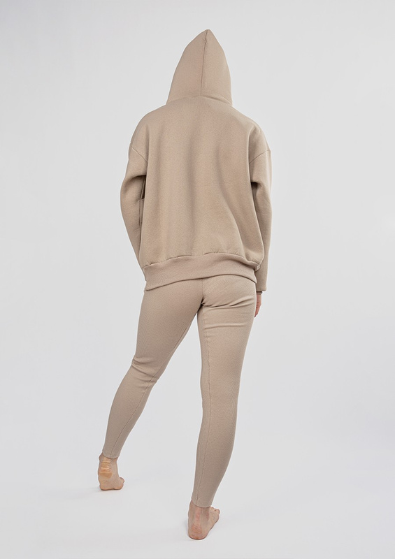 Komplet Oseye H1 - cappuccino bawełna gruba i prążki - Dkaren