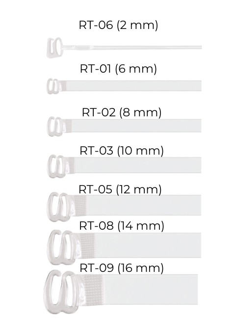 Przezroczyste wymienne ramiączka silikonowe Julimex RT-09 RAMIĄCZKA '16 MM'