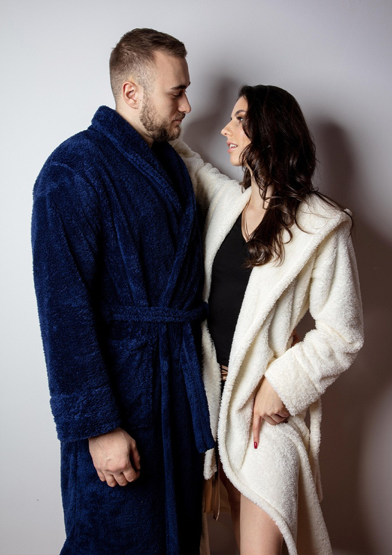 Szlafrok/Podomka DIANA DŁUGA - puch granat - Dkaren