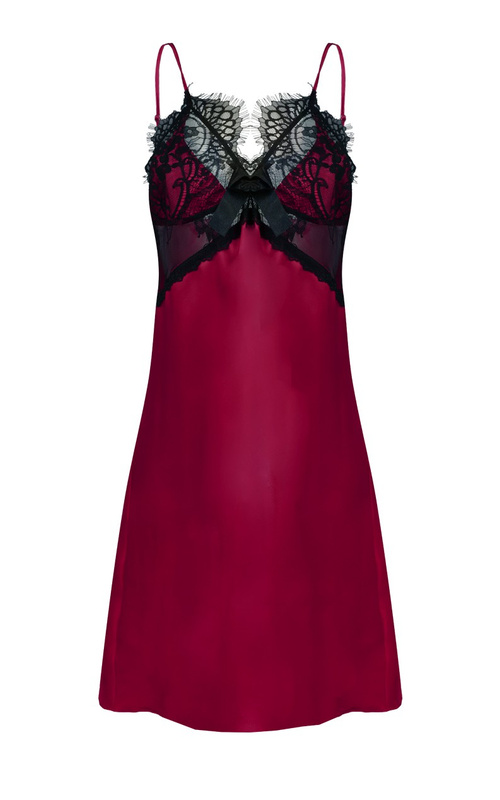 Satynowa halka BEATRICE 2874- bordo- Dkaren