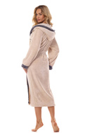 Długi szlafrok damski  z kapturem  L&L  2419 TESS Long  angora