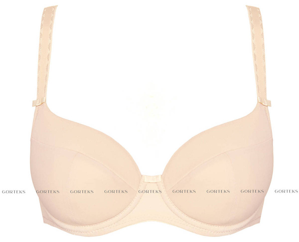 Usztywniany, gładki beżowy biustonosz Gorteks Anna/B4