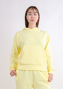 Modna bluza z kapturem DK-K-B8 - żółty bawełna - Dkaren