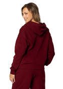 Modna bluza z kapturem DK-K-B8 - bordo bawełna - Dkaren