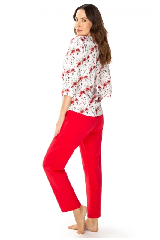 Bawełniana piżama damska Mewa Malina 6676