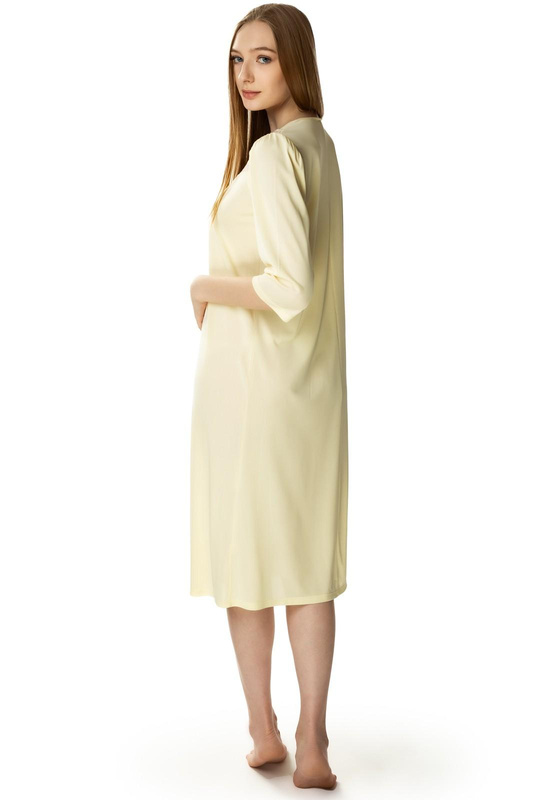 Długa koszula nocna Diana z ładnym dekoltem kremowy - Mewa