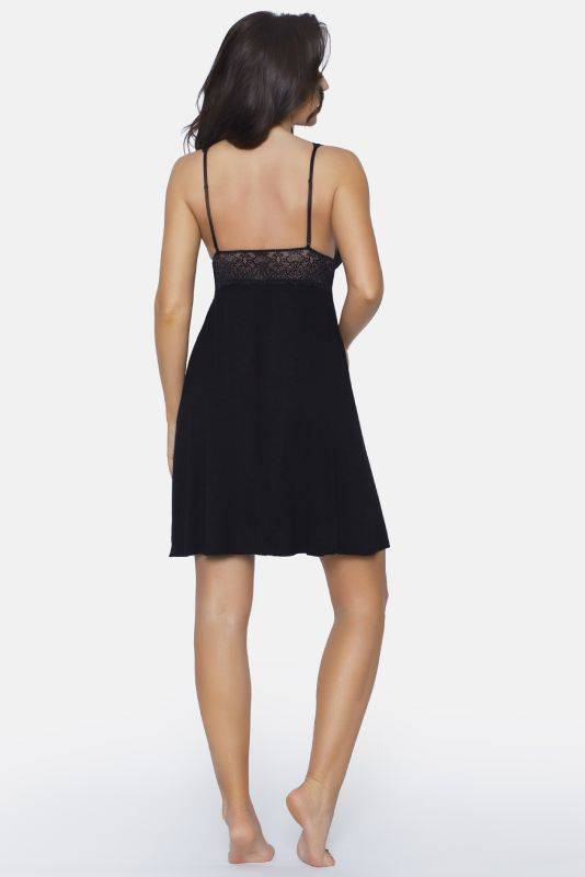 Czarna koszulka damska z fantazyjnym rozcięciem z boku Babella Afrodita,