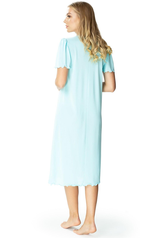 Długa koszula nocna Mewa 4112 Beatriz z jedwabiu Vistex turkusowy