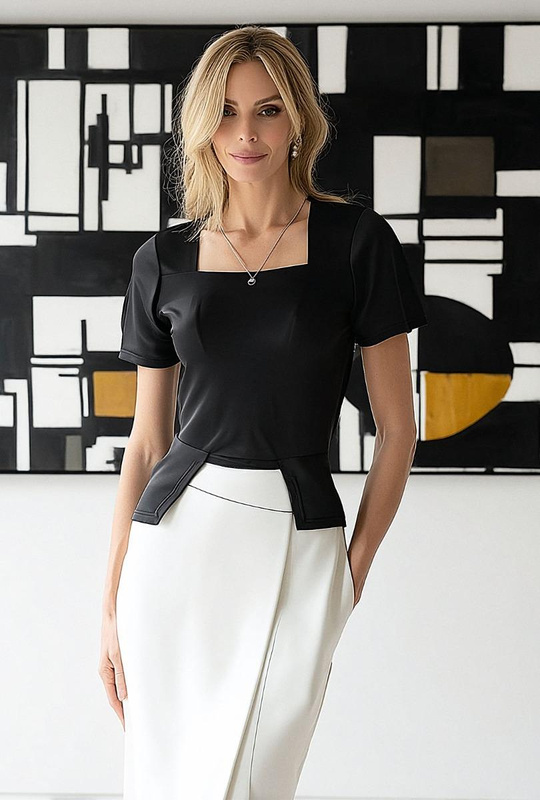 Koszulka damska Dori 6692 Czarny - Mewa