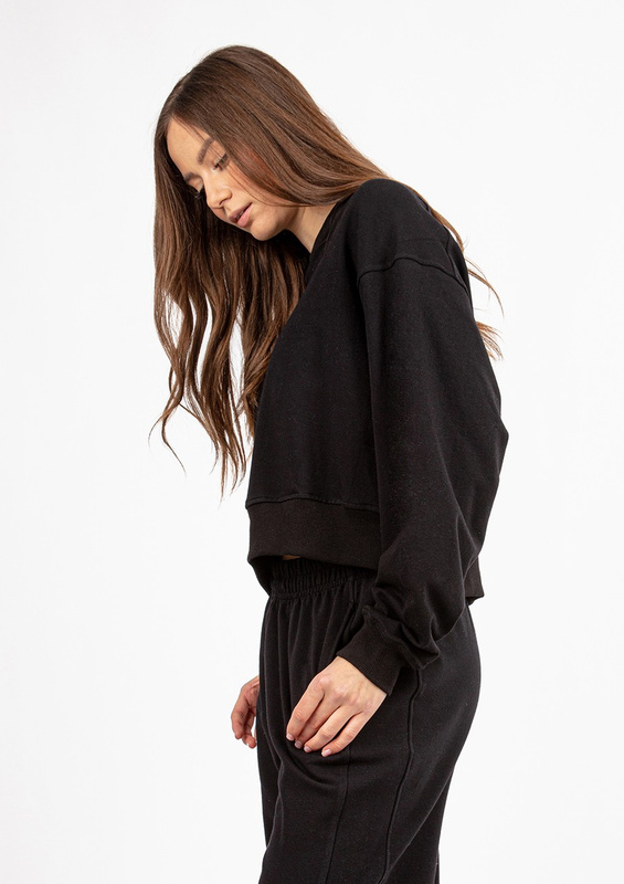 Bawełniana bluza dresowa DK-K-B23 - czarny Dkaren