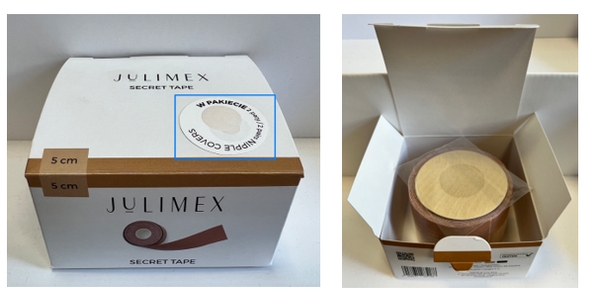 Julimex BA-20 beżowa taśma do oklejania i modelowania biustu SECRET TAPE + osłonki GRATIS