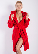 Puchaty szlafrok/ podomka DIANA- czerwień Dkaren