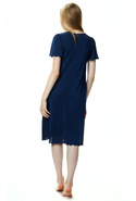 Koszula nocna Doris damska z krótkim rękawkiem 6076 granatowy - Mewa