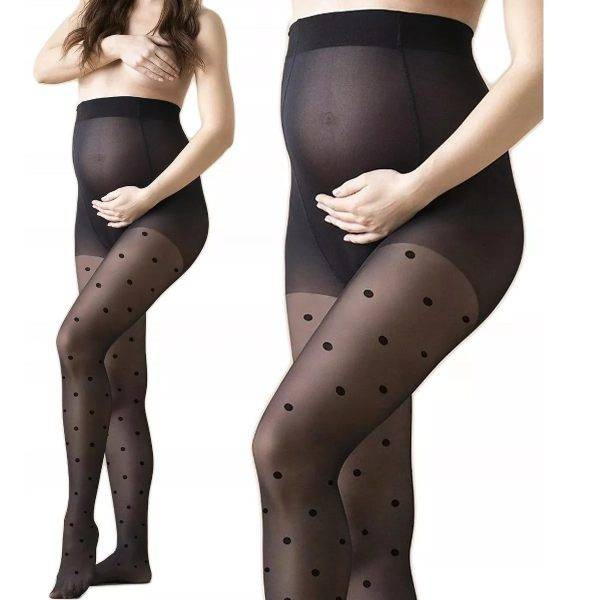 Fiore rajstopy ciążowe CERES w kropeczki 20 DEN czarne