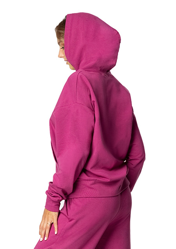 Modna bluza z kapturem DK-K-B8 - niebieski bawełna - Dkaren