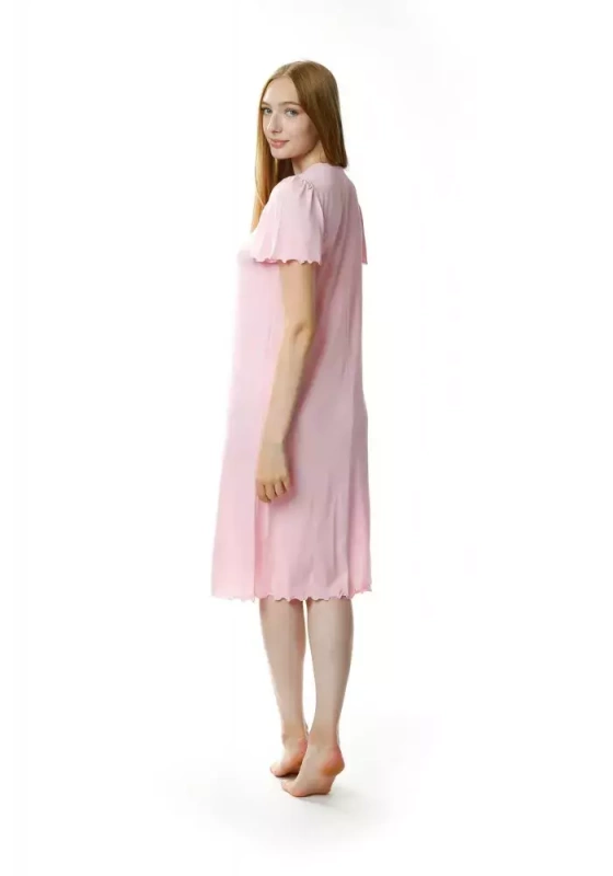 Długa koszula nocna Mewa 4112 Beatriz z jedwabiu Vistex różowy