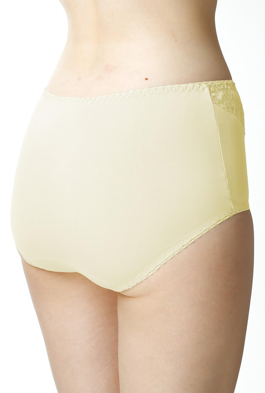 Figi damskie Liza wysoki stan z koronką kol. kremowy - Mewa