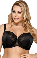 Czarny biustonosz na duże biusty Gorsenia k425 CASABLANCA