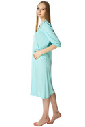 Długa koszula nocna Diana z ładnym dekoltem turkus - Mewa
