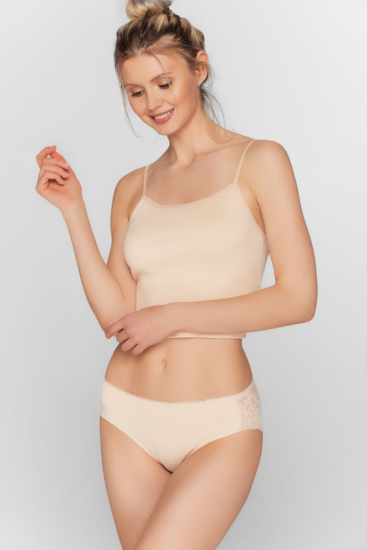 Beżowe figi z koronkowym tyłem Babell 161