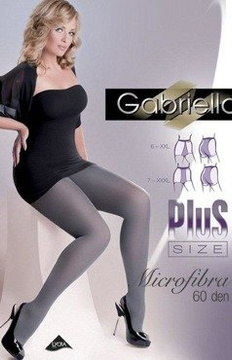 Rajstopy damskie Gabriella mikrofibra 60den - PLUS SIZE grafitowe