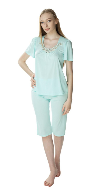 Damska dwuczęściowa piżama Matylda 3639 miętowy - Mewa