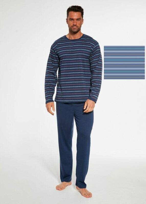 Niebieska piżama męska w paski Cornette 139 Various