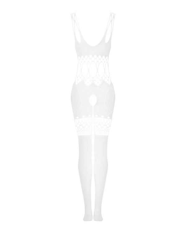 Biały prześwitujący bodystocking Obsessive G330