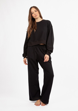 Bawełniany komplet dresowy DK-K-B23 - czarny Dkaren