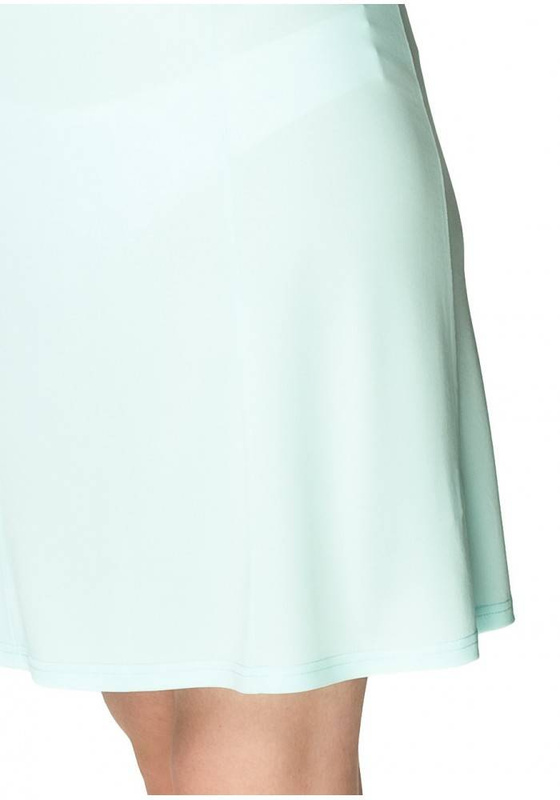 Miętowa halka Mewa 4127 Amelia z jedwabiu Vistex z ozdobnym dekoltem