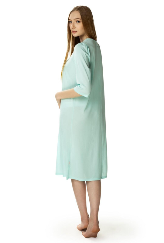 Długa koszula nocna Diana z ładnym dekoltem mięta - Mewa