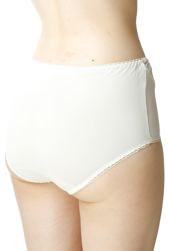 Figi damskie Liza wysoki stan z koronką kol. ecru - Mewa
