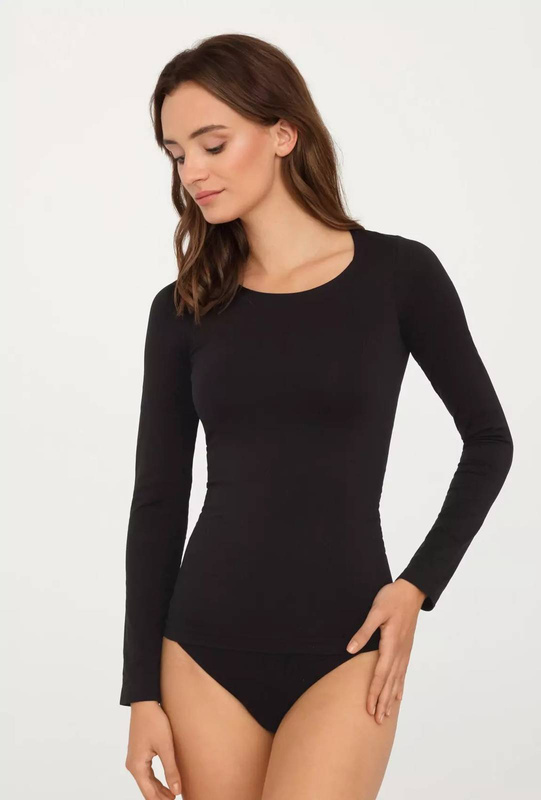 Gatta czarna koszulka z długim rękawem T-Shirt L - bezszwowa