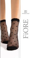 Czarne skarpetki w serduszka Fiore IRIS 20 den