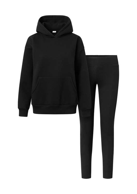 Komplet Oseye - czekolada bawełna gruba i prążki - Dkaren