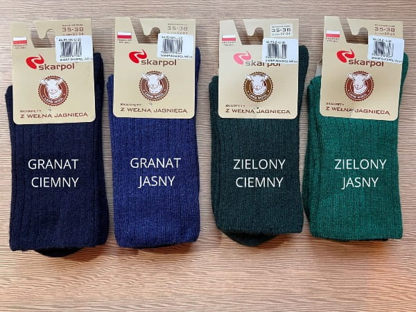 Ekskluzywne skarpetki z wełny jagnięcej Skarpol 53 - ciemnogranatowe