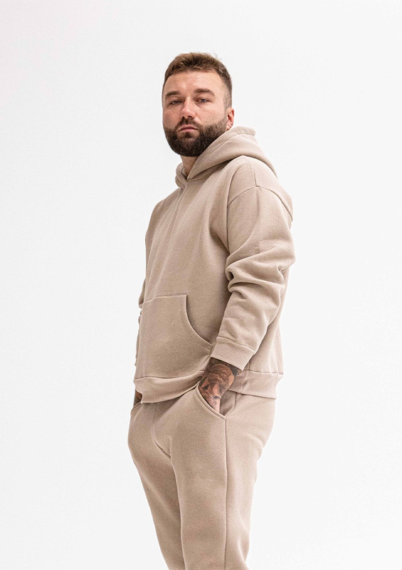 Sportowa bluza męska z kapturem DK-K-B14 męska - czarny bawełna gruba - Dkaren