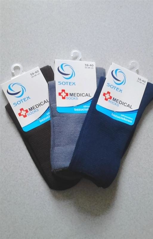 Bezuciskowe skarpetki męskie Sotex ciemny jeans / 4522