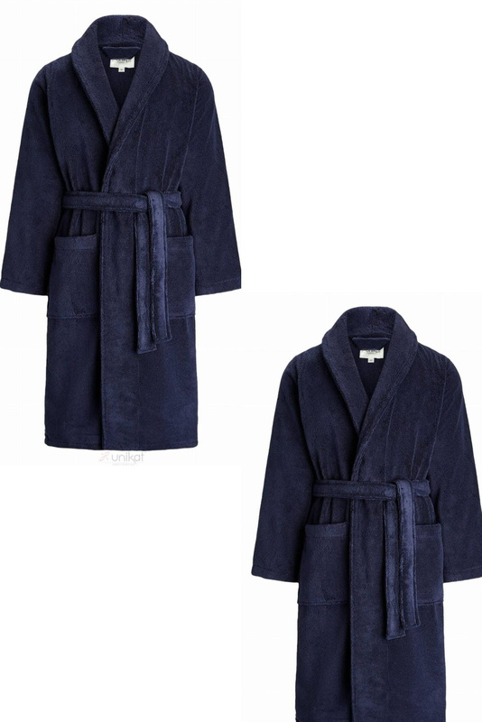 Komfortowy szlafrok Unikat GREGORY granatowy