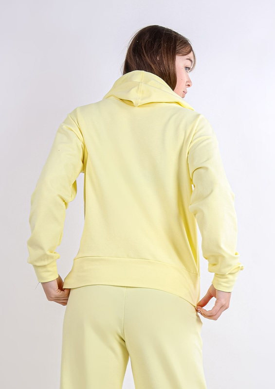 Modna bluza z kapturem DK-K-B8 - żółty bawełna - Dkaren