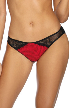 Czarno czerwone stringi VENA VS-446/453