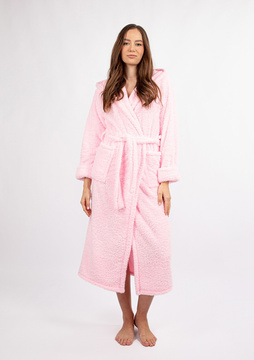 Szlafrok/Podomka DIANA DŁUGA - puch róż - Dkaren