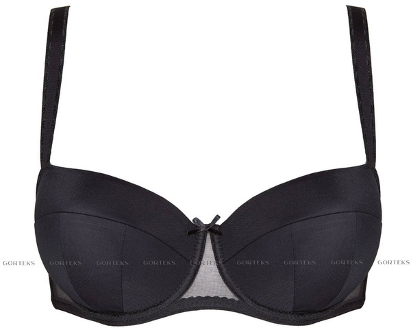 Usztywniany gładki czarny biustonosz Gorteks Zara/B4