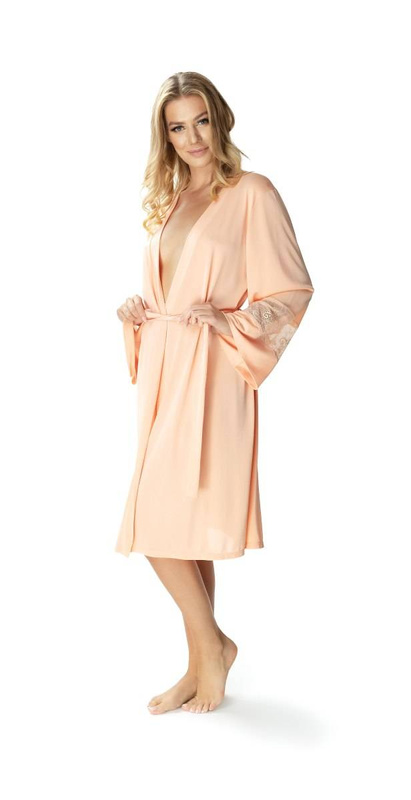 Jedwabny szlafrok peniuar Mewa 6375 Paula