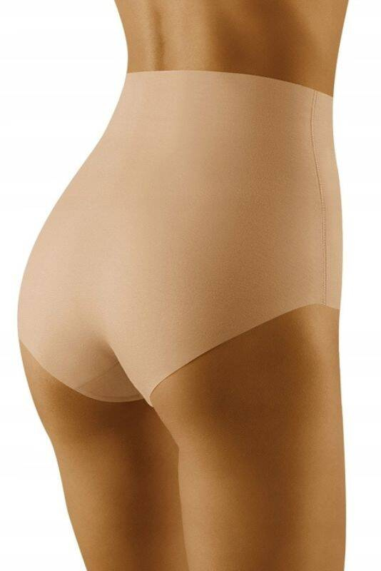 Beżowe wysokie figi Wolbar Discretia modelujące biodra i brzuch
